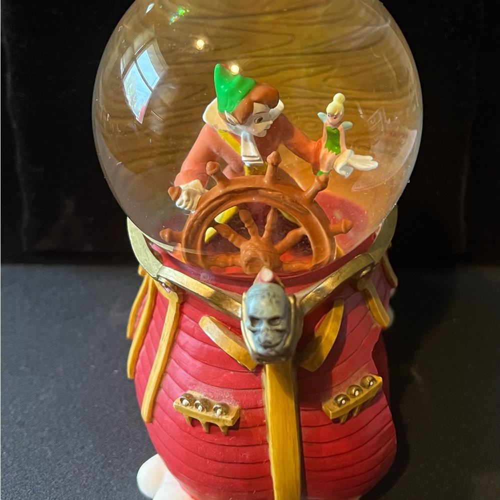 Disney Red and White Snow globePeter Pan and Tinker bell